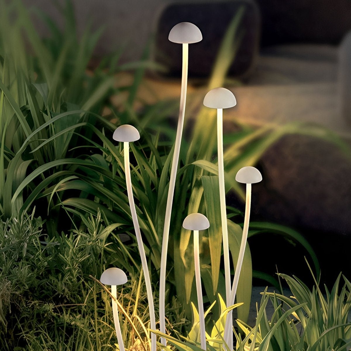 Modern Waterproof Minimalist Mushroom Stainless Steel LED Outdoor Landscape Lights