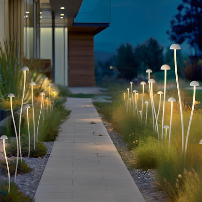 Modern Waterproof Minimalist Mushroom Stainless Steel LED Outdoor Landscape Lights
