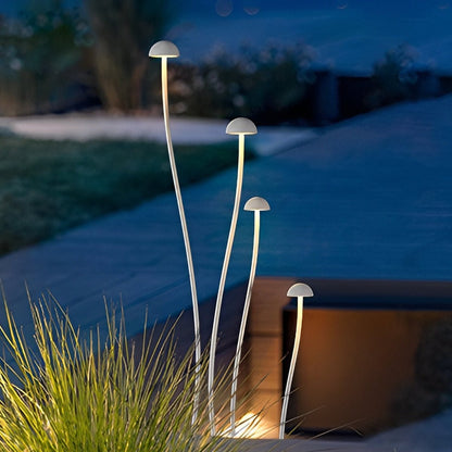 Modern Waterproof Minimalist Mushroom Stainless Steel LED Outdoor Landscape Lights