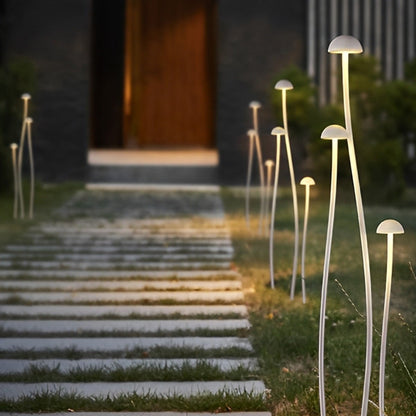 Modern Waterproof Minimalist Mushroom Stainless Steel LED Outdoor Landscape Lights