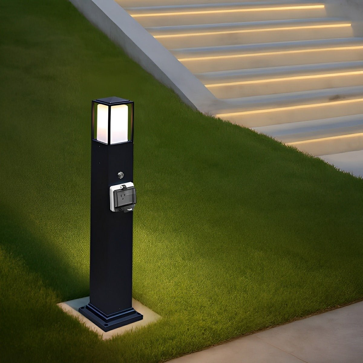 Modern Waterproof Outdoor LED Landscape Path Lights with Socket Charging Station