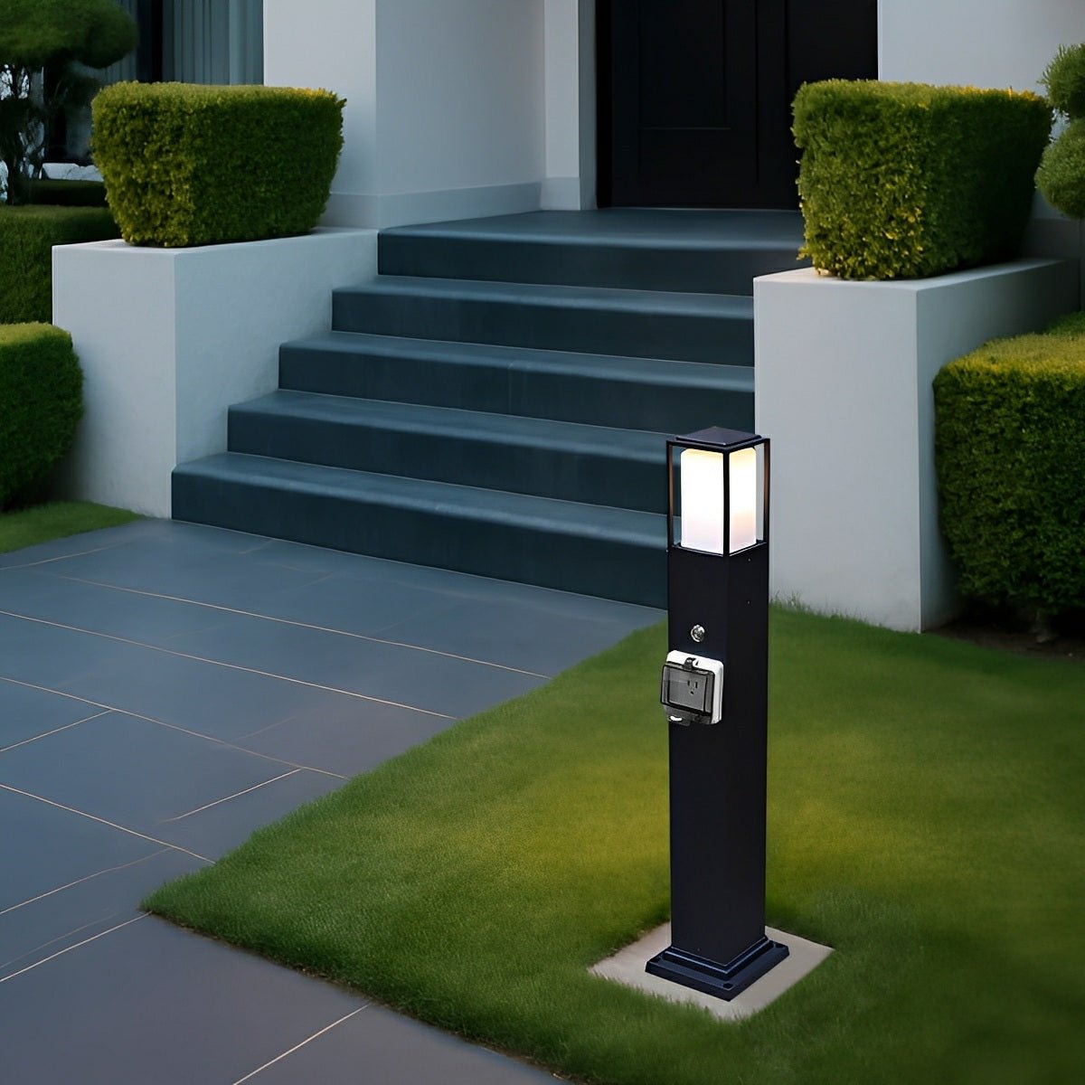 Modern Waterproof Outdoor LED Landscape Path Lights with Socket Charging Station