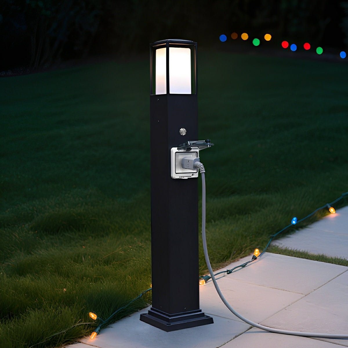 Modern Waterproof Outdoor LED Landscape Path Lights with Socket Charging Station