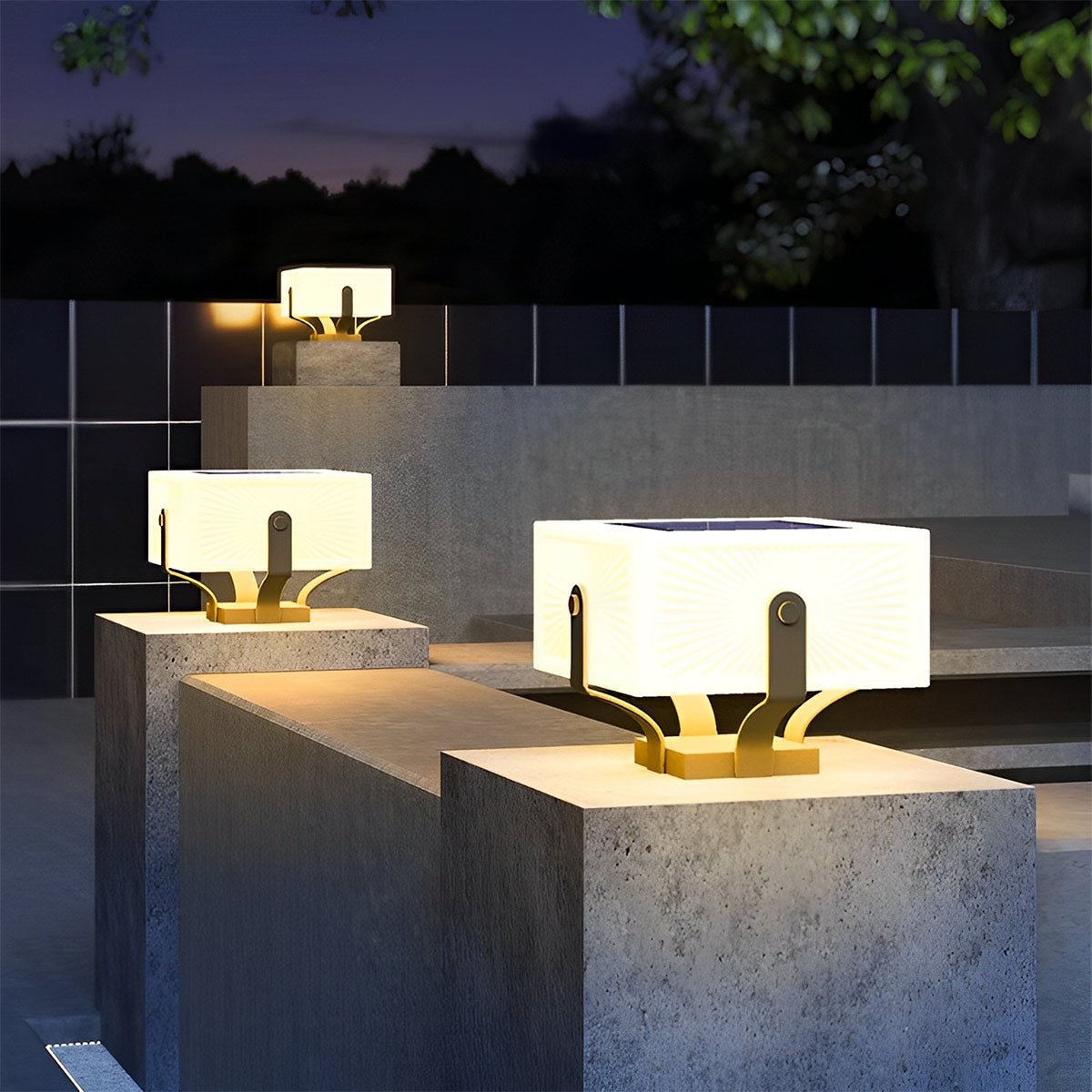 Modern Waterproof Square LED Outdoor Post Lights