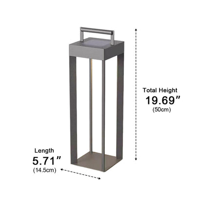 Modern Waterproof Solar&Rechargeable Rectangular LED Outdoor Floor Lamp
