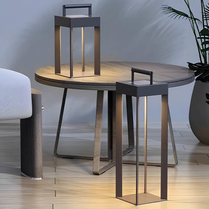 Modern Waterproof Solar&Rechargeable Rectangular LED Outdoor Floor Lamp