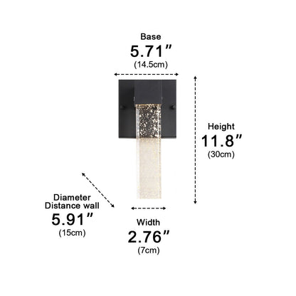 Modern Waterproof Square Long Strip Crystal LED Outdoor Wall Light