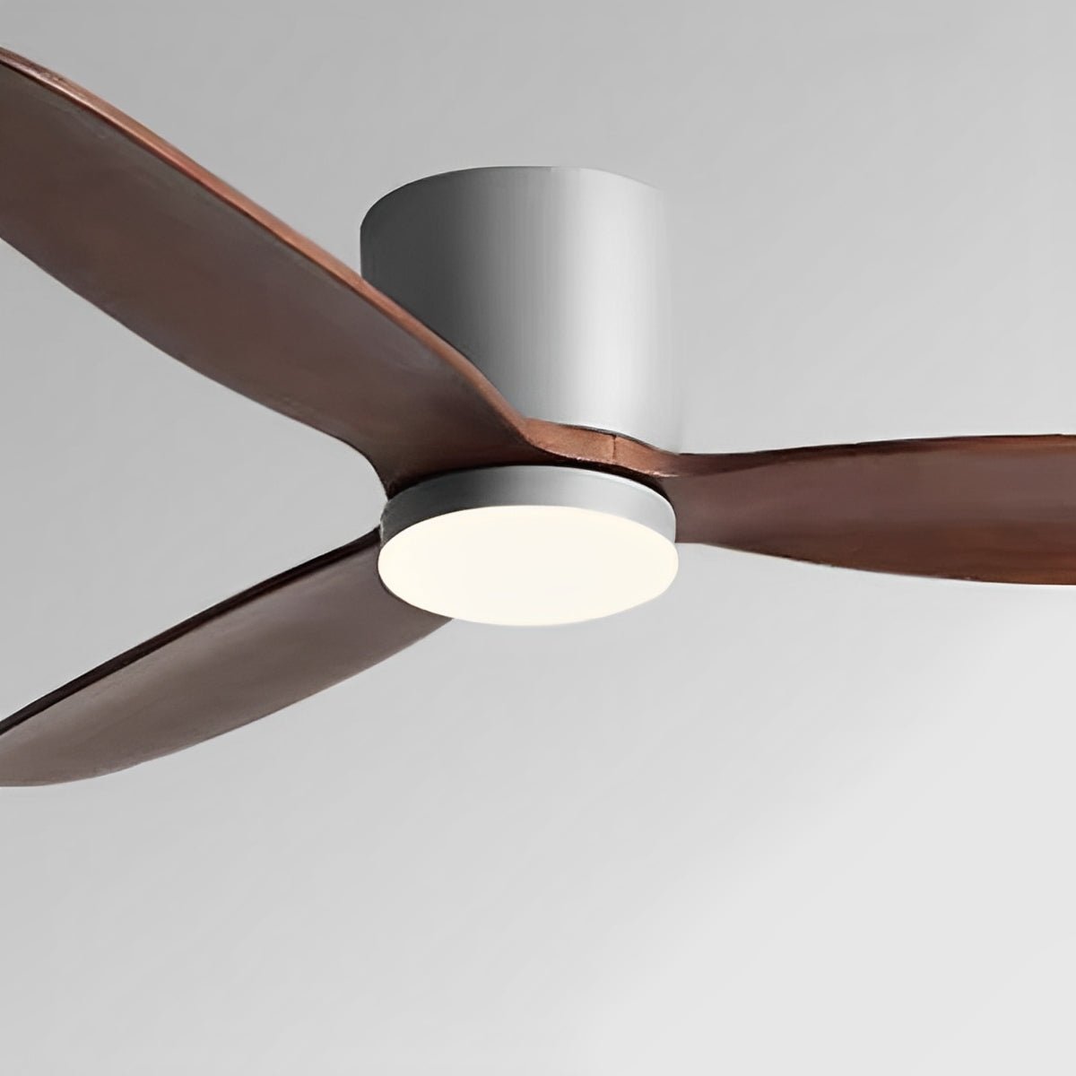 Modern Wood Grain Reverse 6-Speed Inverter Ceiling Fan Light