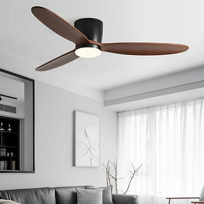 Modern Wood Grain Reverse 6-Speed Inverter Ceiling Fan Light