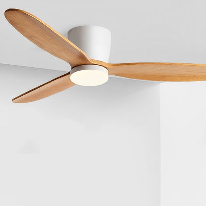Modern Wood Grain Reverse 6-Speed Inverter Ceiling Fan Light