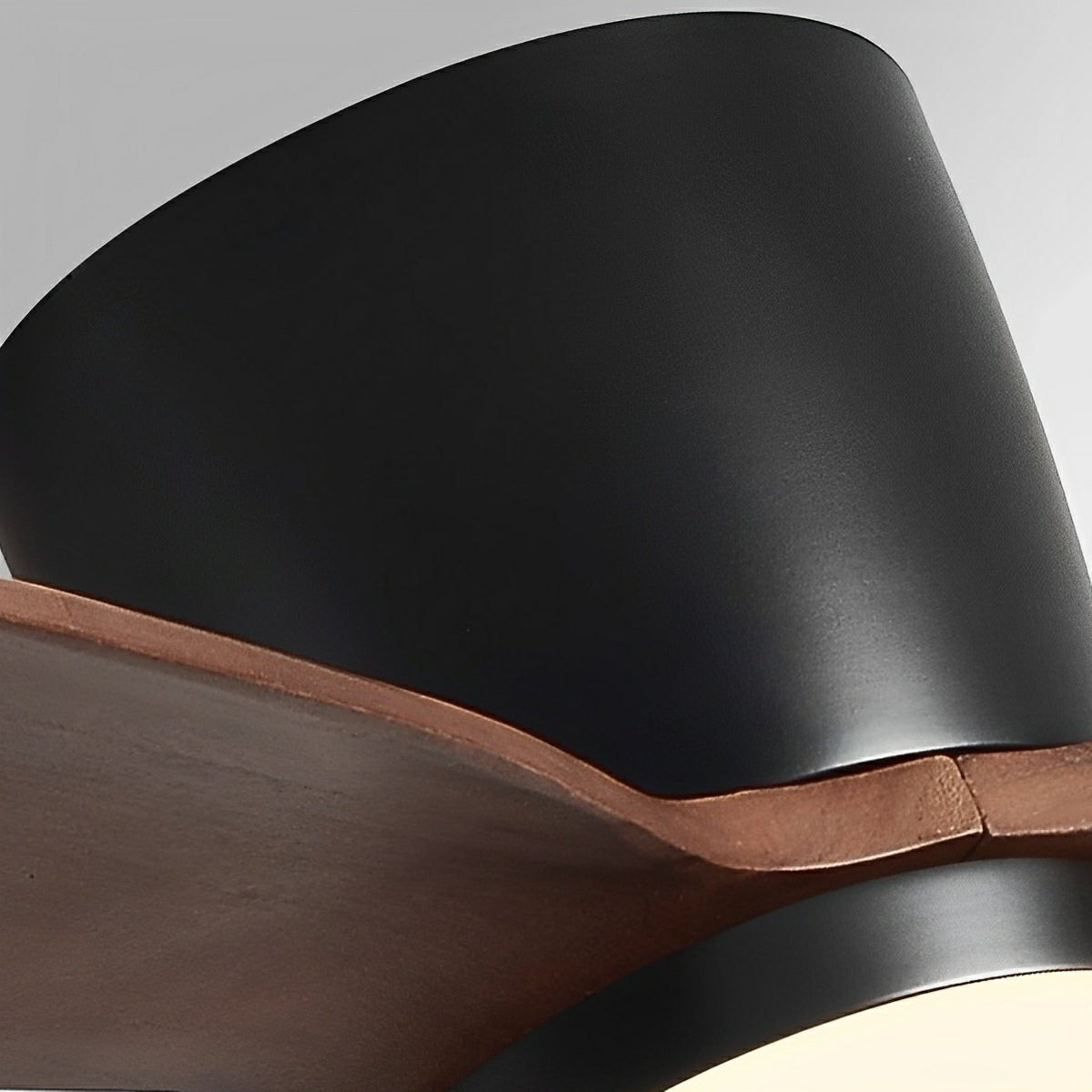 Modern Wood Grain Reverse 6-Speed Inverter Ceiling Fan Light