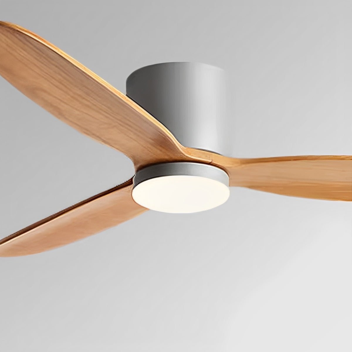Modern Wood Grain Reverse 6-Speed Inverter Ceiling Fan Light