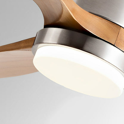 Modern Wood Grain 6-Speed Reverse Fan Ceiling Fan Light