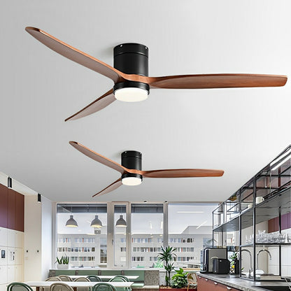 Modern Wood Grain 6-Speed Reverse Fan Ceiling Fan Light