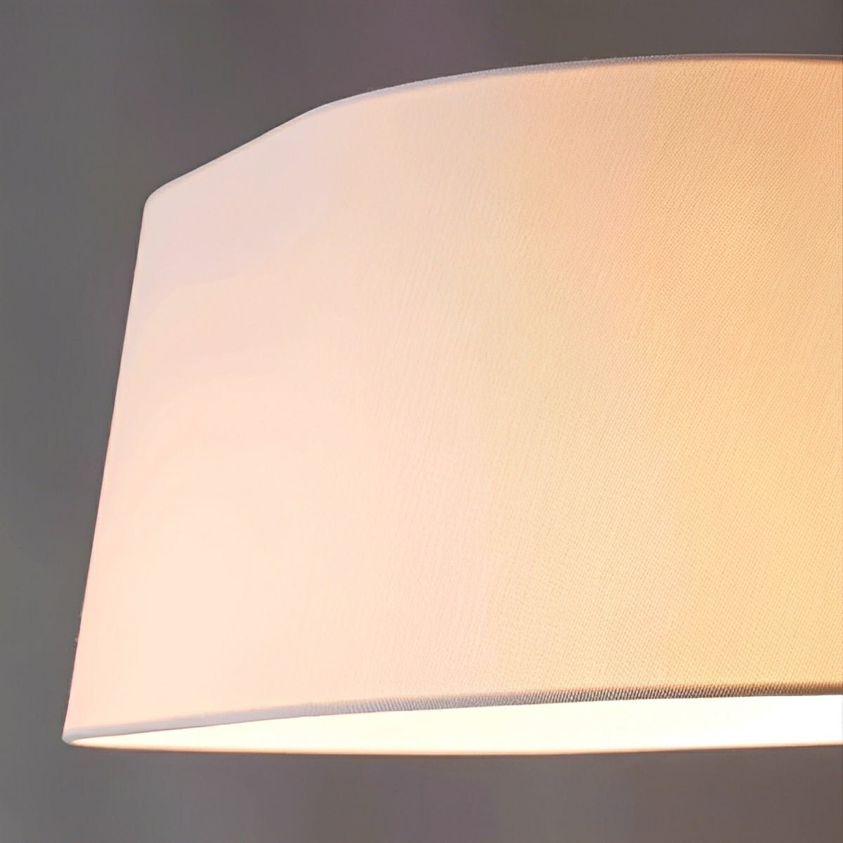 Modern Wood Finish Fabric Drum Shade Floor Lamp