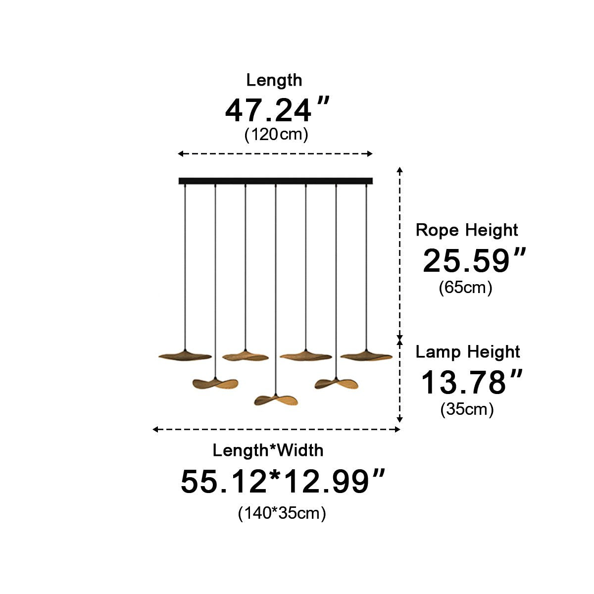 Modern Wood Natural Style Lotus Leaf LED Pendant Light