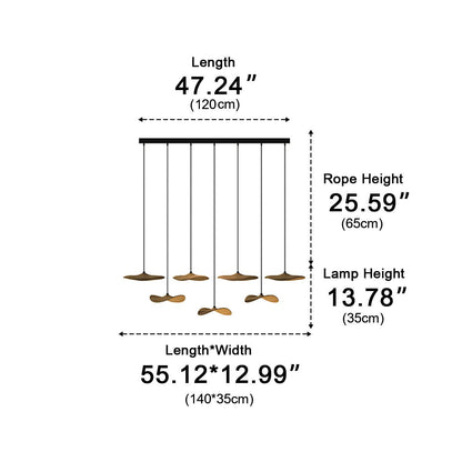 Modern Wood Natural Style Lotus Leaf LED Pendant Light