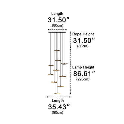 Modern Wood Natural Style Lotus Leaf LED Pendant Light