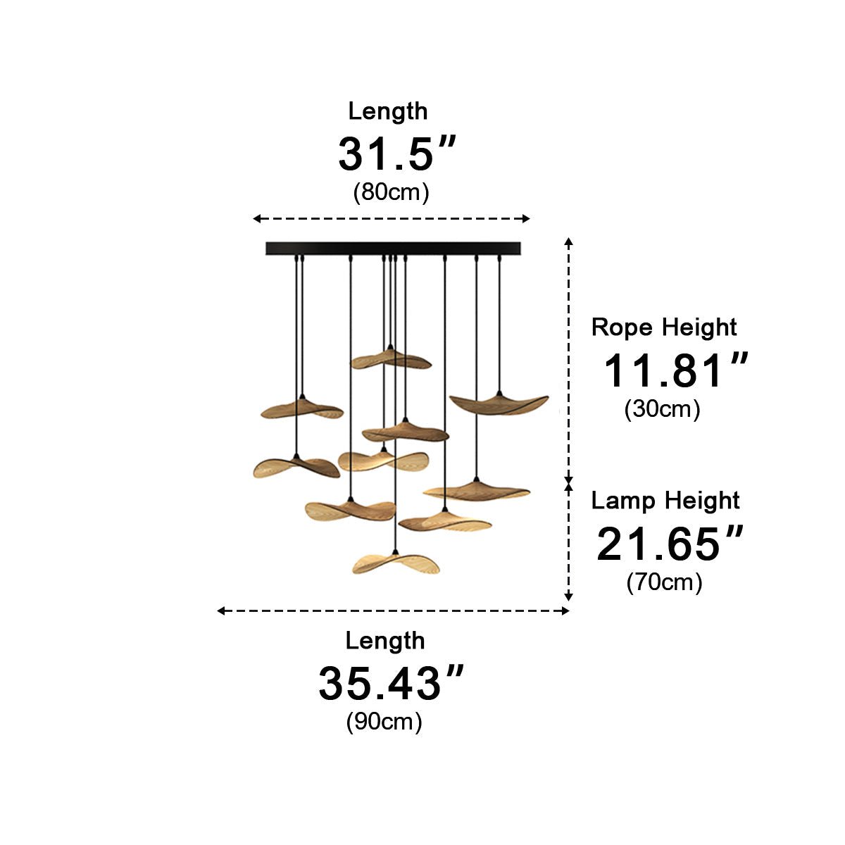 Modern Wood Natural Style Lotus Leaf LED Pendant Light