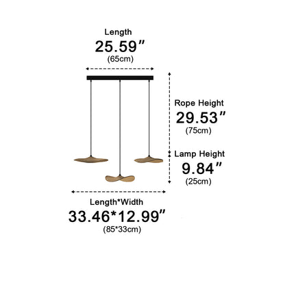 Modern Wood Natural Style Lotus Leaf LED Pendant Light