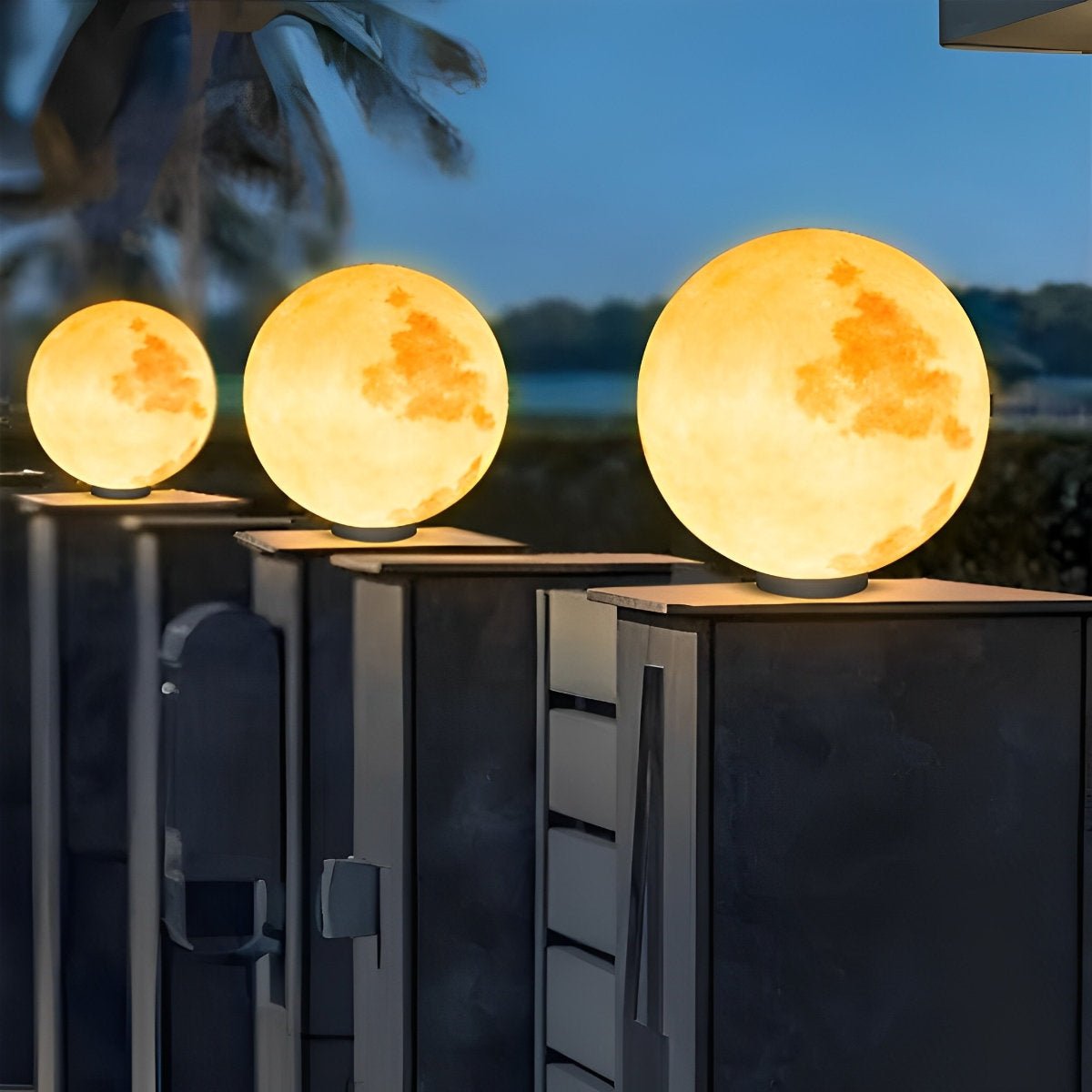 Moon Waterproof LED Modern Fence Post Caps Lights