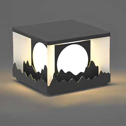 Mountain Scenery Waterproof LED Modern Fence Post Lights