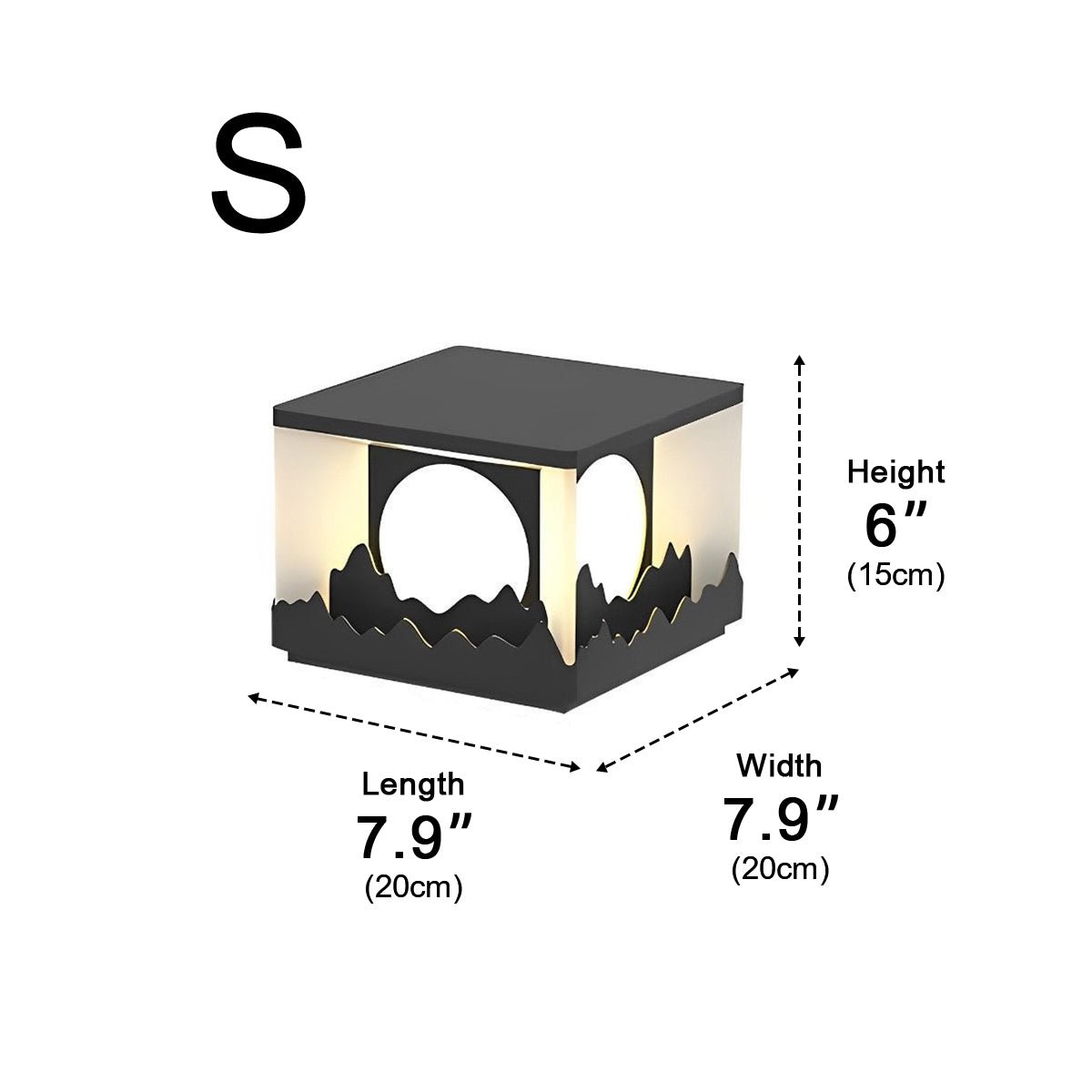 Mountain Scenery Waterproof LED Modern Fence Post Lights