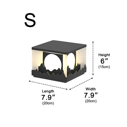 Mountain Scenery Waterproof LED Modern Fence Post Lights