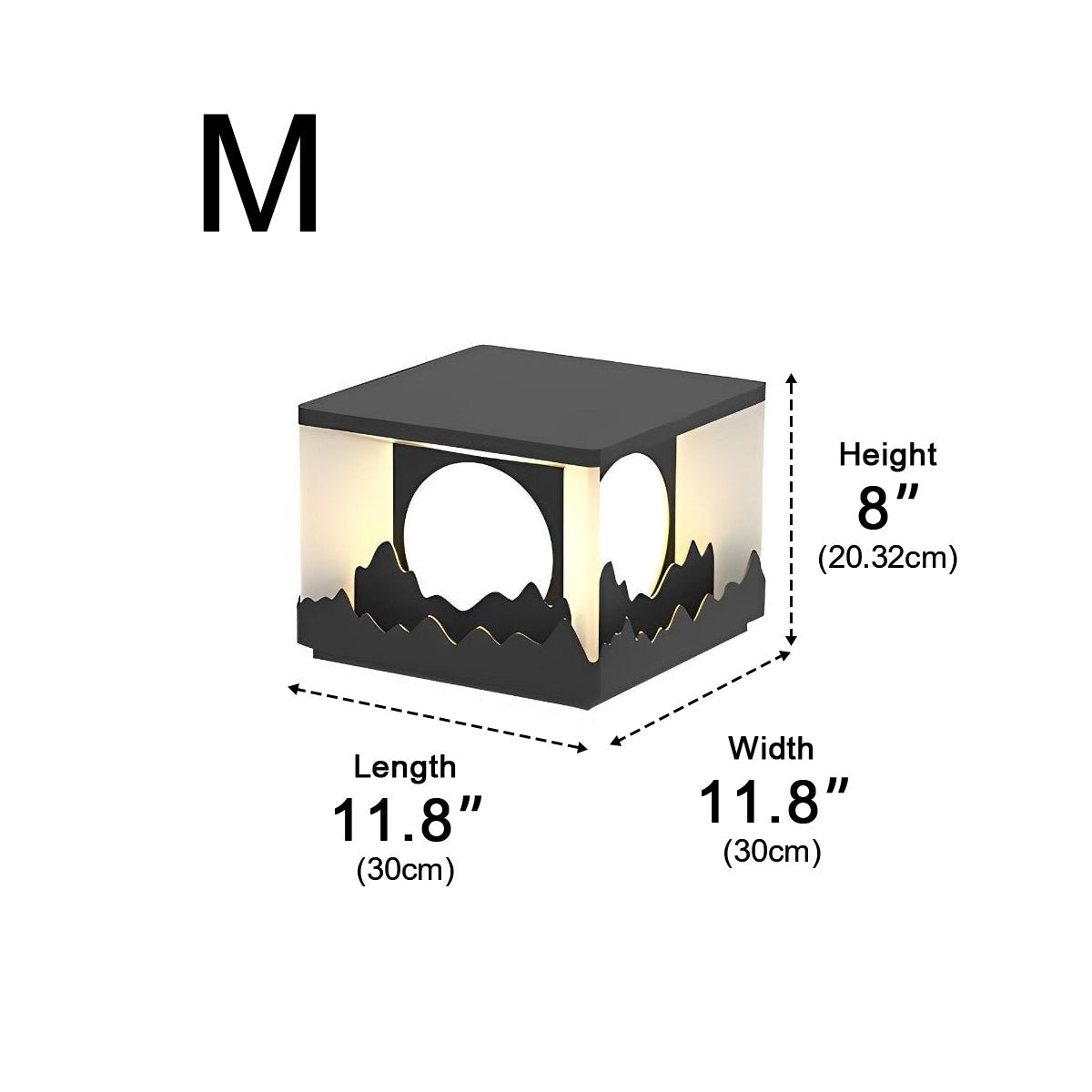 Mountain Scenery Waterproof LED Modern Fence Post Lights