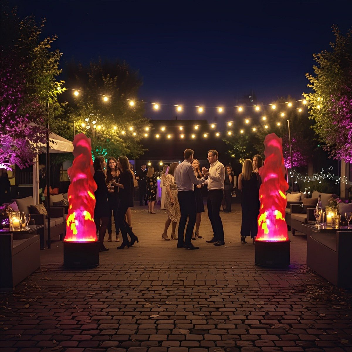 Outdoor Fake LED Flame Light Effects Lighting Christmas Bonfire Party Decor