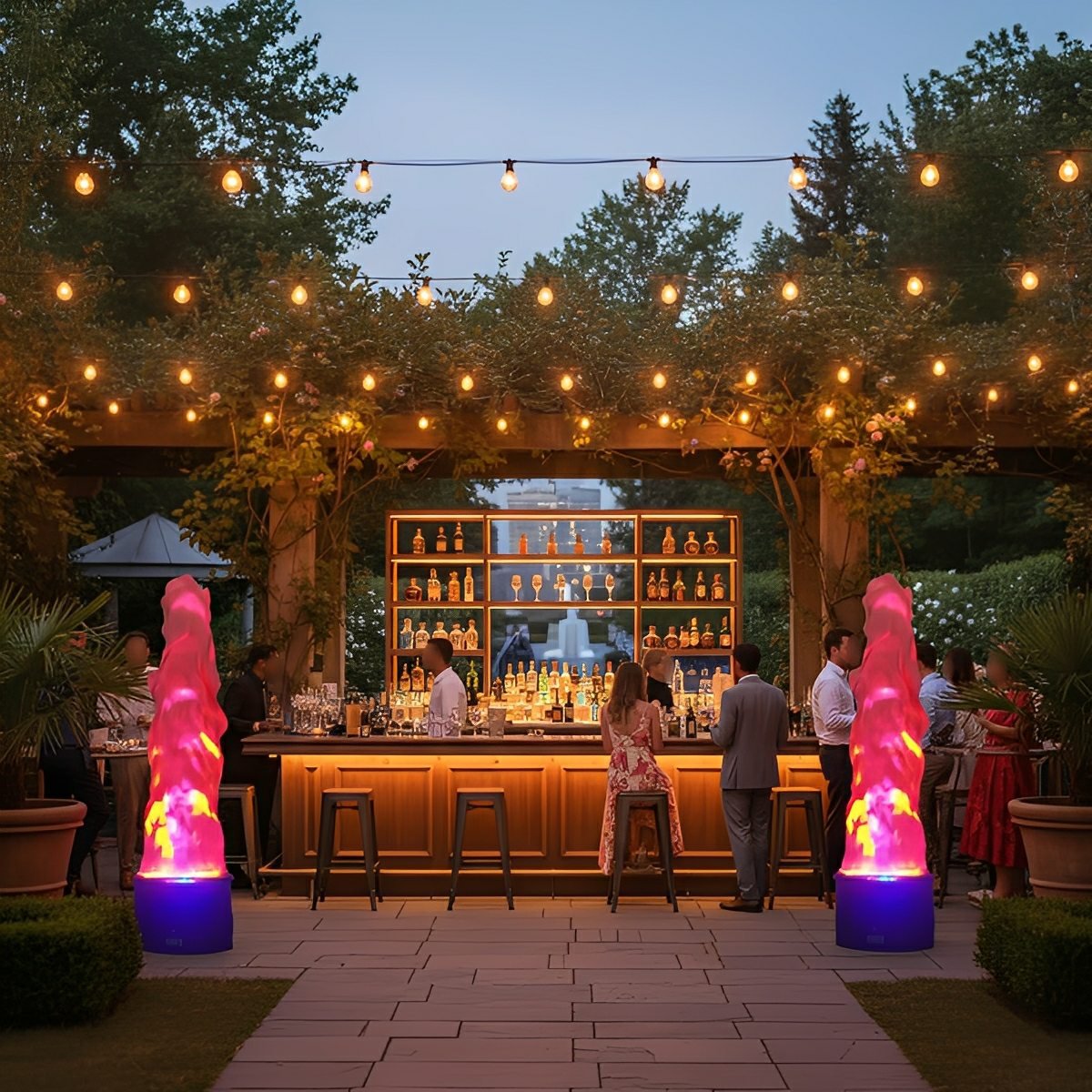 Outdoor Fake LED Flame Light Effects Lighting Christmas Bonfire Party Decor