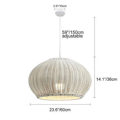 Outdoor Waterproof Oval Rattan Lanterns Pendant Lights