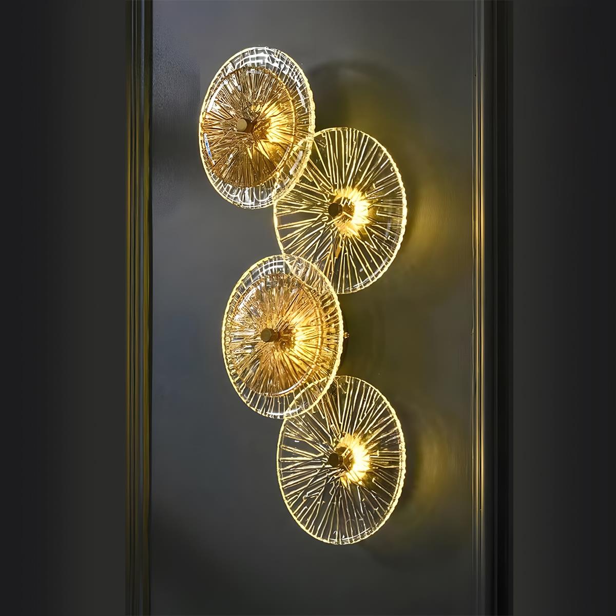 Petals Round Glass Luxury LED Personality Post-Modern  Wall Sconce