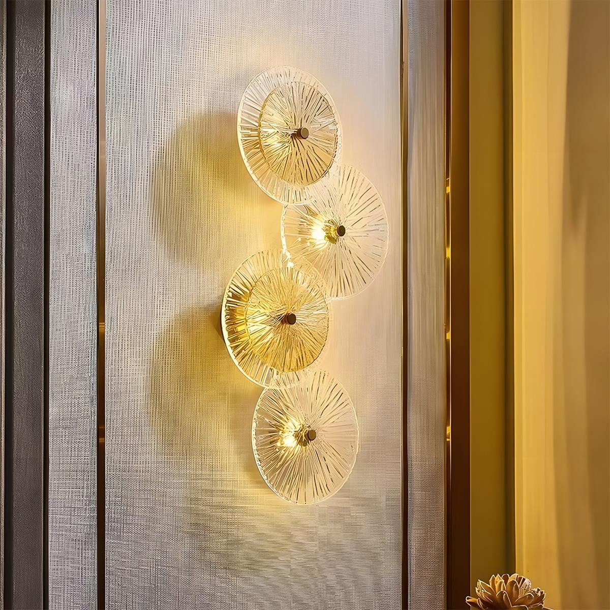 Petals Round Glass Luxury LED Personality Post-Modern  Wall Sconce