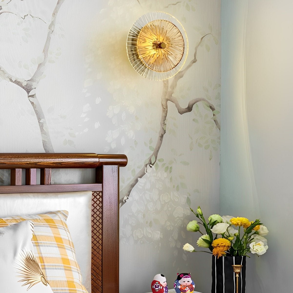 Petals Round Glass Luxury LED Personality Post-Modern  Wall Sconce