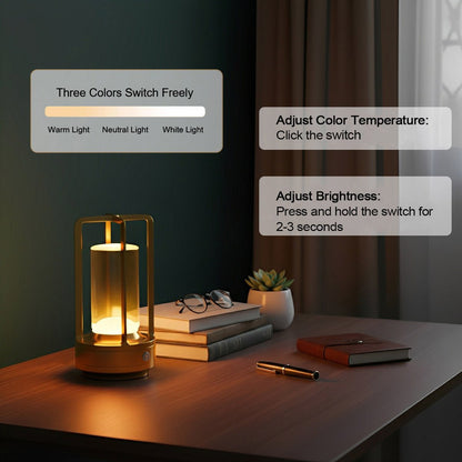 Portable Lantern Cordless Table Lamp USB Rechargeable Touch Dimming Night Lights