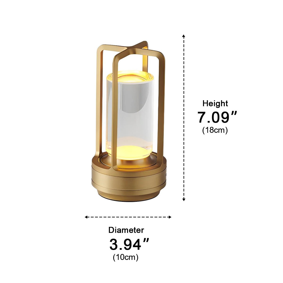 Portable Lantern Cordless Table Lamp USB Rechargeable Touch Dimming Night Lights