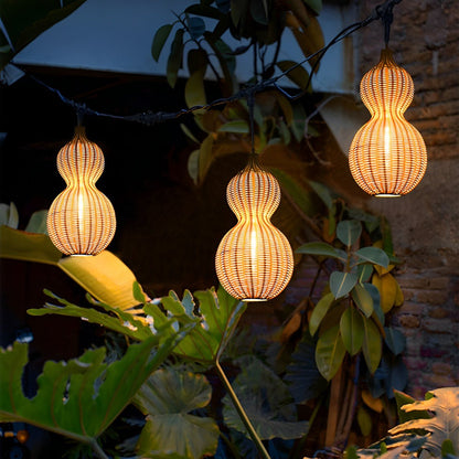 Rattan Gourd Waterproof Retro Outdoor Chandelier Porch Lights