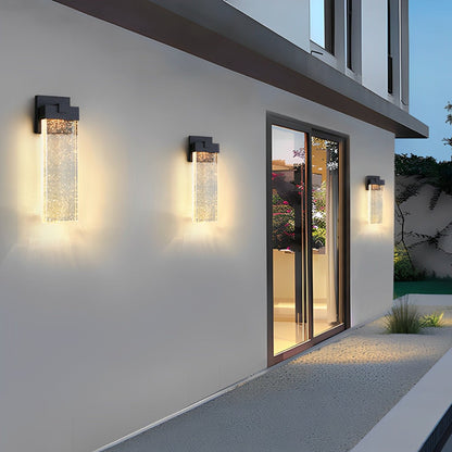 Rectangular Bubble Crystal Waterproof LED Modern Outdoor Wall Sconce