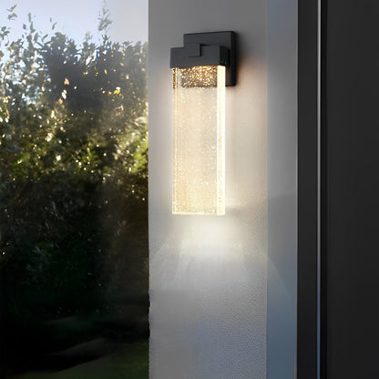 Rectangular Bubble Crystal Waterproof LED Modern Outdoor Wall Sconce
