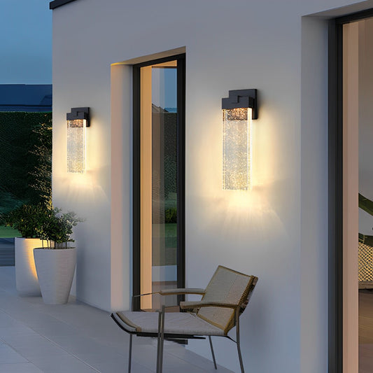 Rectangular Bubble Crystal Waterproof LED Modern Outdoor Wall Sconce