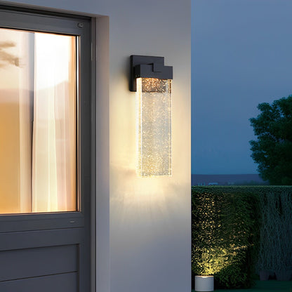Rectangular Bubble Crystal Waterproof LED Modern Outdoor Wall Sconce