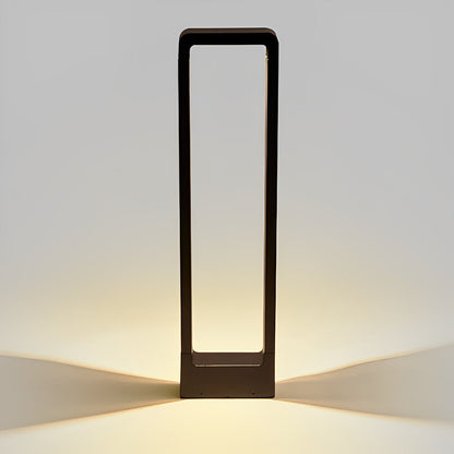 Modern Rectangular Frame Waterproof Led Black Bollard Parth Light