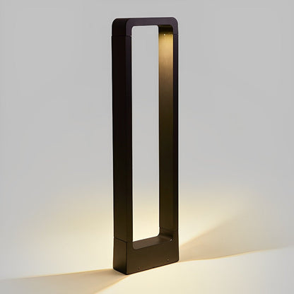 Modern Rectangular Frame Waterproof Led Black Bollard Parth Light