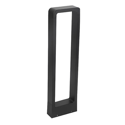 Modern Rectangular Frame Waterproof Led Black Bollard Parth Light