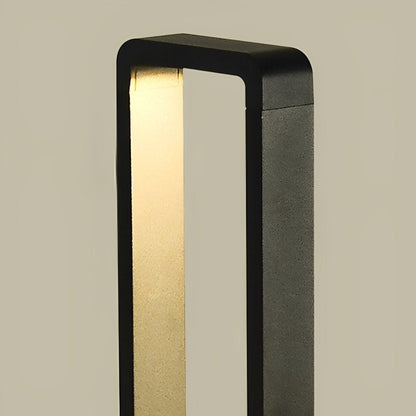 Modern Rectangular Frame Waterproof Led Black Bollard Parth Light