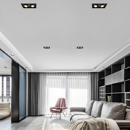Rectangular Lights Adjustable Three Step Dimming Recessed Spotlight
