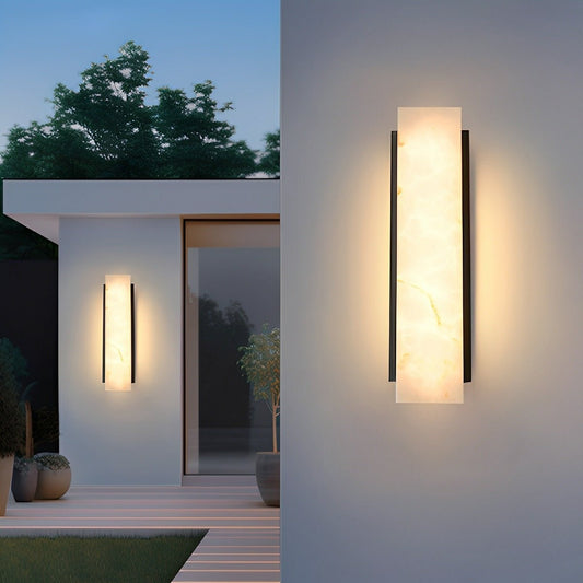 Rectangular Metal LED Light Waterproof Black Modern Outdoor Wall Lights
