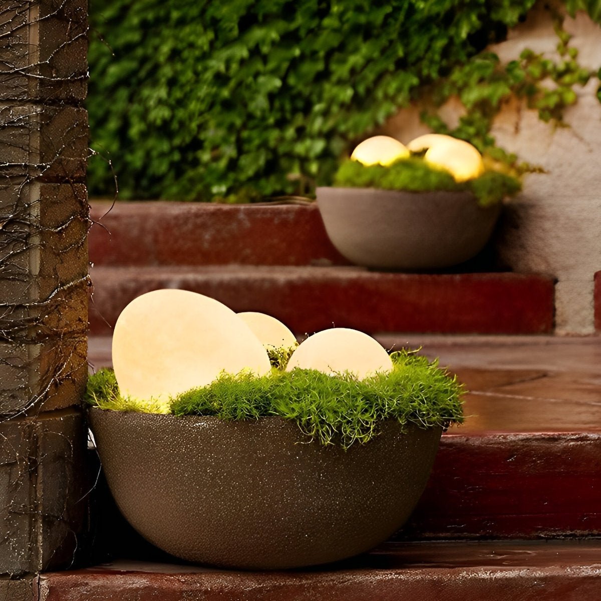 Resin Cobblestone Waterproof LED Lawn Lights Outdoor Floor Lamp