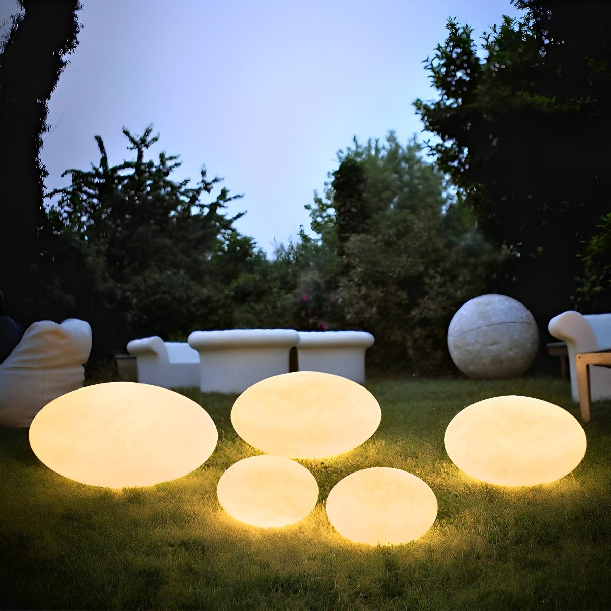 Resin Cobblestone Waterproof LED Lawn Lights Outdoor Floor Lamp
